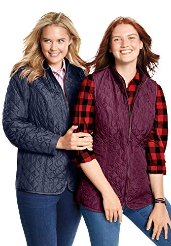 Woman Within Plus Size Zip-Front Quilted Jacket Quilted Lightweight Coat4