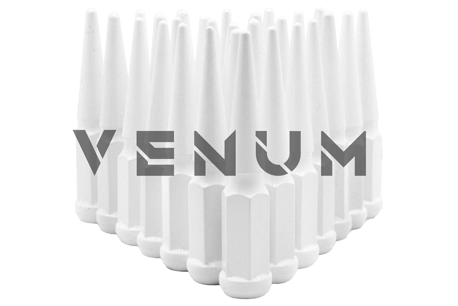 20 Pc M14x1.5 White Spike Lug Nuts - Powder Coated - 4.5" Tall Compatible with Jeep 2011-2020 Grand Cherokee JL Sahara 2020 Gladiator W/Aftermarket Wheels