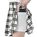 visesunny Girls Flowy Pleated Skirt Denim Black Plaid Tennis Golf Fashion Short Skorts for Casual Dance Outfit XL