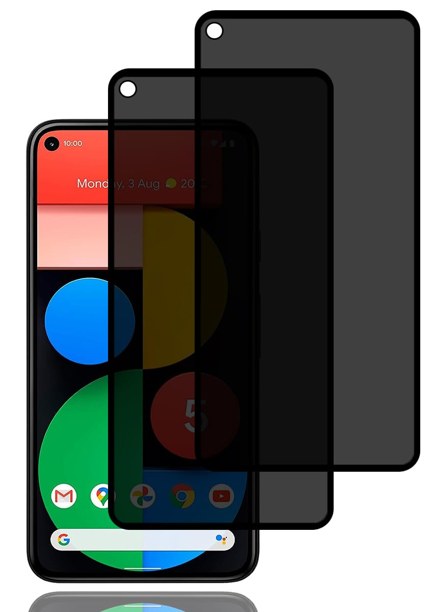 BCHKLAI Privacy Pellicola Protettiva per Google Pixel 5 [2 Pezzi], Privacy Vetro Temperato, Vetro Temperato Film Anti-Spy, Durezza 9H, Antigraffio, Anti-Spia Protezione Schermo per Google Pixel 5