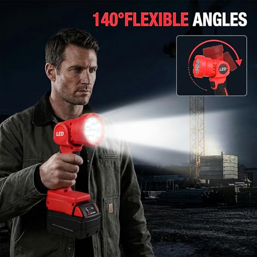 Lampe de poche sans fil rotative 140 degrés éclairage grand angle 9 LED