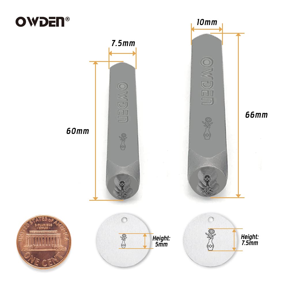 2 Sizes Metal Design Stamps kit (Flower-3)