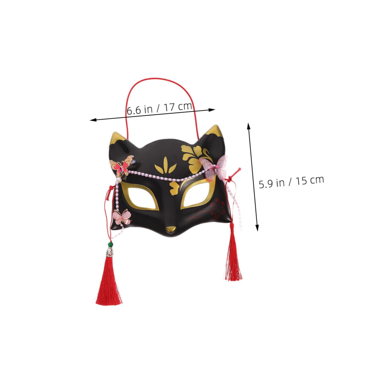 LIFKOME Elegant Fox Half Mask Japanese Design Cosplay Accessory Breathable Material Reusable for Parties