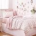 Wake In Cloud - Coquette Duvet Cover Set, Floral Cottagecore Flower Shabby Chic Cute Aesthetic, Soft Lightweight Bedding for Women Teen Girls, 3-Piece, Pink, Twin/Twin XL Size