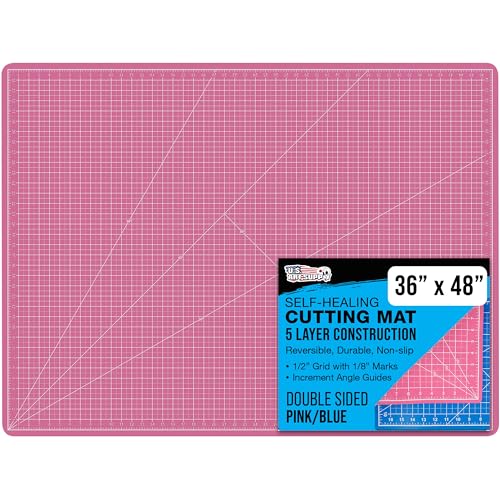 U.S. Art Supply 36' x 48' Self-Healing Cutting Mat 5-Ply - Double-Sided Pink/Blue Craft Mat, Non-Slip Cutting Mats for Crafts, Sewing, Quilting, Scrapbooking