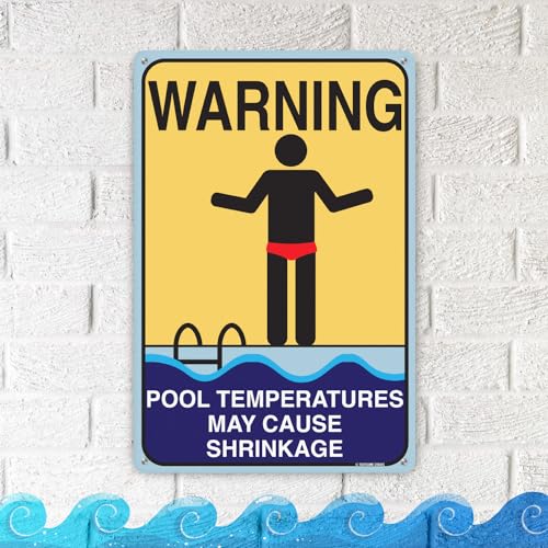Cartel humorístico para piscina de aluminio 12x8 pulgadas miniatura 2