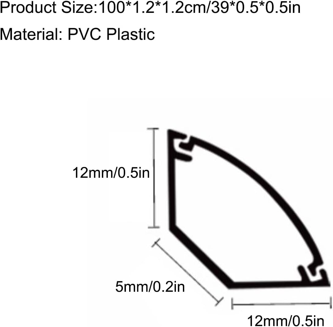 Corner Cord Cover, Self-Adhesive PVC Cable Hider, Surface Mounted Wire Channels, Wire Hider for Home Office, Small Corner Duct Cable Raceway(Brown,39 * 0.5 * 0.5in)