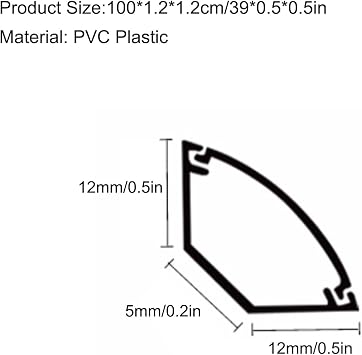 Corner Cord Cover, Self-Adhesive PVC Cable Hider, Surface Mounted Wire Channels, Wire Hider for Home Office, Small Corner Duct Cable Raceway(Black,39 * 0.5 * 0.5in)