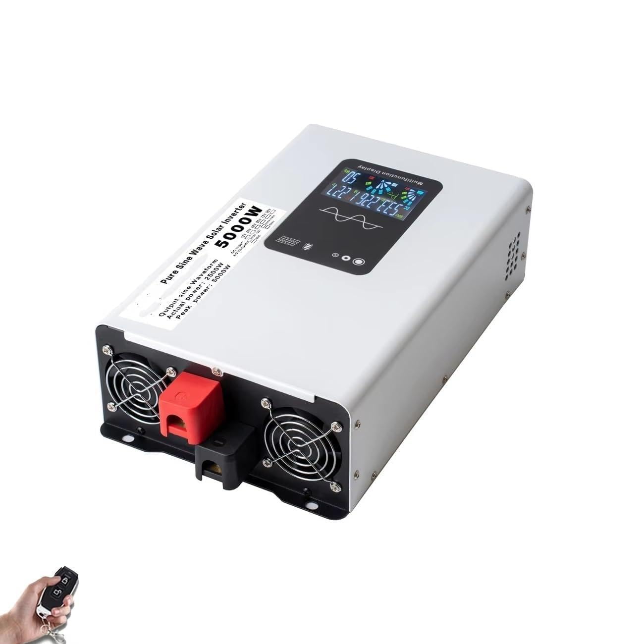 Inversor Inversor De Onda Sinusoidal Pura 3000W 5000W 6000W Potencia De 12V/24V/48V A 220V-230V 50Hz Convertidor Solar Coche Portátil Fuera La Red(5000W Remote,48V)