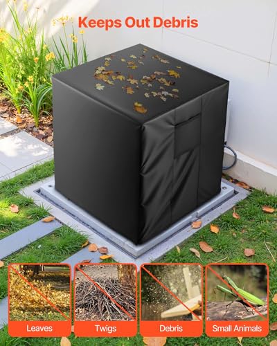 VEVOR AC Unit Covers for Outside, 34 x 34 x 30 Inches All-Around Protection & Adjustable Drawstring Air Conditioner Conderser Cover Waterproof Durable Fit, Black - Thumbnail 4