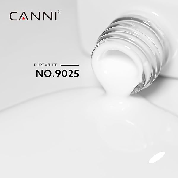 CANNI Vernis à Ongles UV Gel Semi Permanent Blanc White x2 Gel Polish Nail Gel Soak off Vernis Manucure Naturel French Manicure - 3