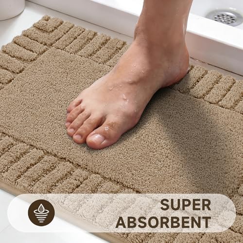 Pauwer Bathroom Rugs Set 5 Piece, Microfiber Bath Mat Set, Khaki - image 4