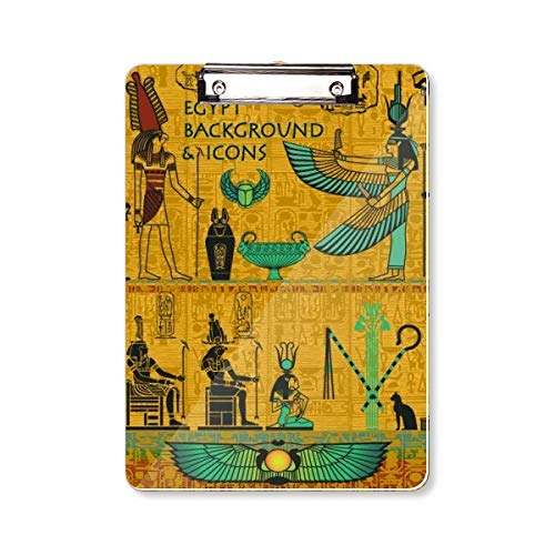 Porte-bloc A4 Égypte ancienne avec pince métallique pour bureau