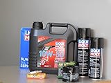 Inspección del cambio de aceite de motocicleta.