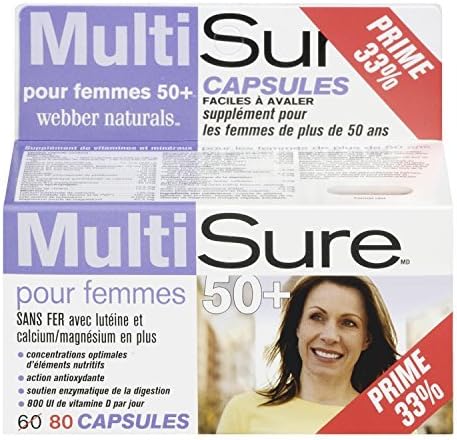 Webber Naturals MultiSure Easy Swallow Multivitamin Capsule for 50+ Women by Multisure