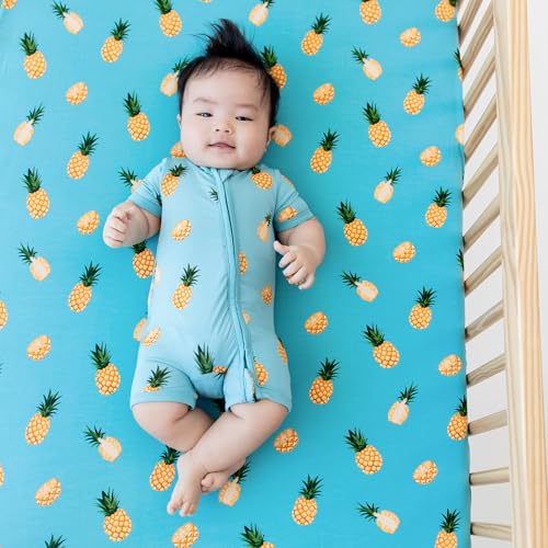 Image of Kyte Baby Soft Crib Sheet - Standard Fitted Crib Sheet Made with Rayon from Bamboo, Ultra-Gentle and Breathable (Pineapple)