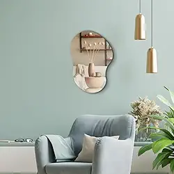 Espelho Decorativo Orgânico Cloud 60x40cm Vidro Lapidado Fita Dupla Face - Facil Aplicação