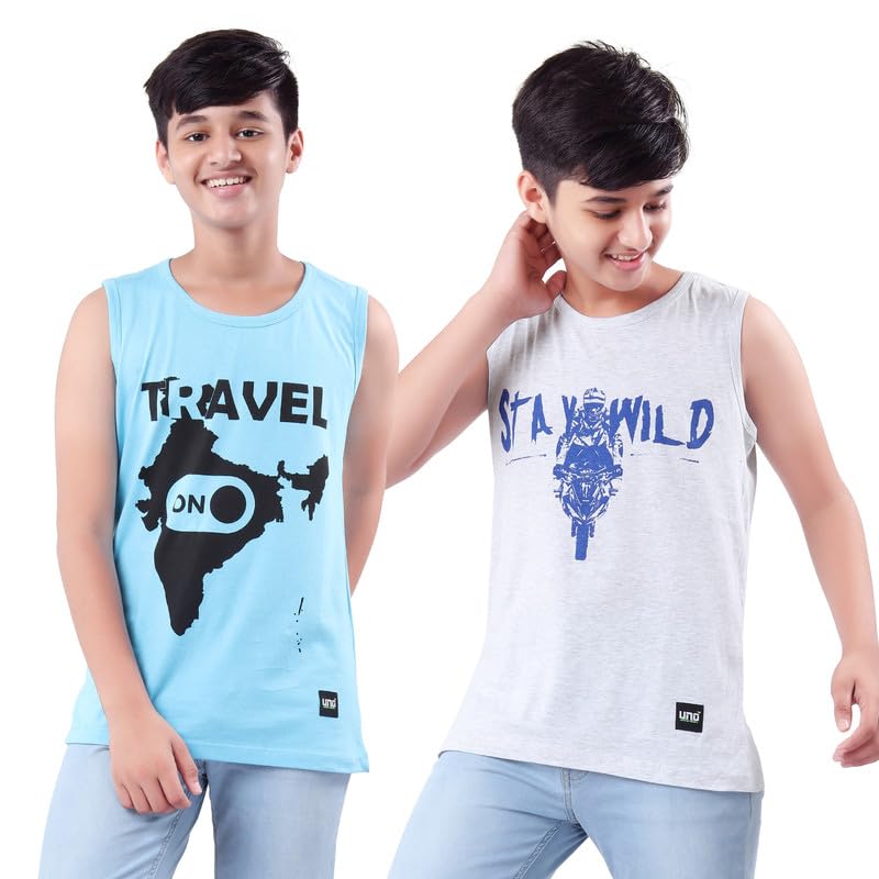 Image of UNOseven Boys Cotton T-Shirt - Pack of 2