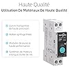 TONGOU 32A DIY Interrupteur Intelligent Compatible avec Alexa, Google Assistant, TUYA/Smart Life APP Contrôle à Distance, Rail Din Commutateur WiFi avec Mesure, Commande Vocale et Fonction de Temps
