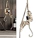 TFCFL Resin Monkey Pendant Light with Hemp Rope, Industrial Edison Retro Chandelier, E27 Hanging Lamp Fixture for Indoor Creative Decor & Lighting, 13.7 * 78.7 Inches (Pendant Light - Golden)