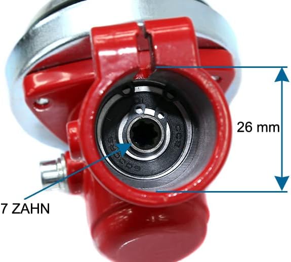 7-tooth angle gearbox compatible with brush cutter, brush cutter with 26 mm tube