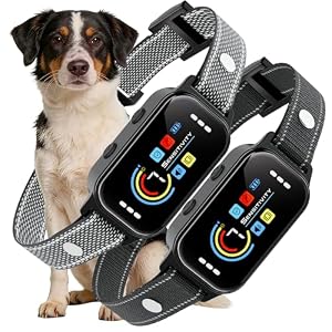 Dog Bark Collar 2 Pack, Auto Anti Barking Collar for Large Medium Small Dogs 11-120lbs, 7 Sensitivity Levels, 5 Safe Training Modes, Humane Bark Training Collar