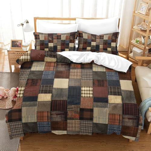 Housse de couette patchwork imprimée pour une chambre style pastoral rétro