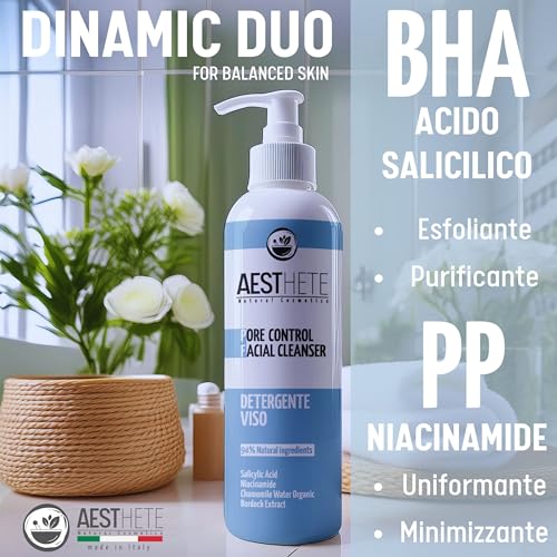 100ml Acido Salicilico Viso e Niacinamide in Gel Detergente Viso Pelle Grassa Mista e Sensibile Per Uomo e Donna Delicato Contrasta Pori Dilatati Punti Neri Brufoli e Acne Giovanile Salicylic Acid - 3