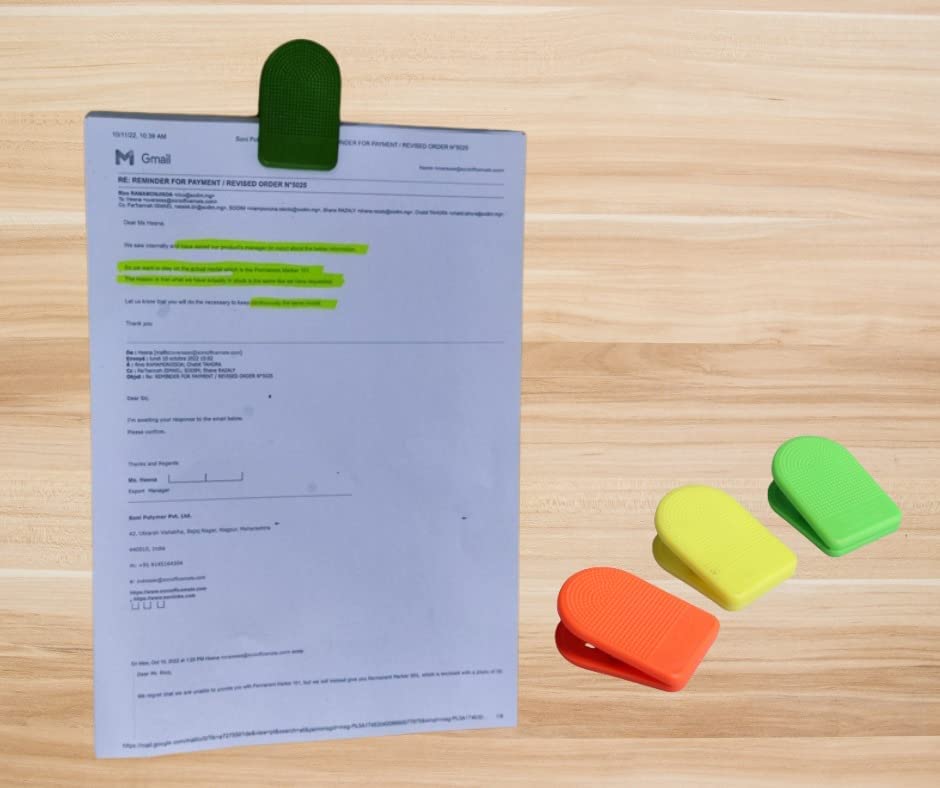 Image of Soni Officemate Paper Clips | Pack of 12 | 5.6 cm x 3.4 cm | Durable & Reusable | Bookmark Clips for Books, Page Holder Clips for Reading, Paper Bookmark Clip for Students, Office & School Use