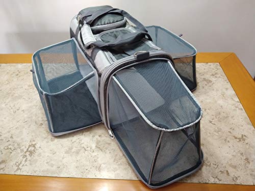 BOLSA EXPANSÍVEL EM 3 LADOS P/TRANSPORTE CACHORROS E GATOS