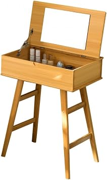 Mirror Stand Dresser Vanity Table Set Modern Dressing Table with Mirror Drawer Stool for Bedroom Dressing Room Vanity Table Set 1,Khaki1,65cm