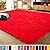 LOCHAS Ultra Soft Indoor Modern Fluffy Area Rugs Fluffy Living Room Carpets for Children Bedroom Home Decor Nursery Rug, 3x5 Feet Red