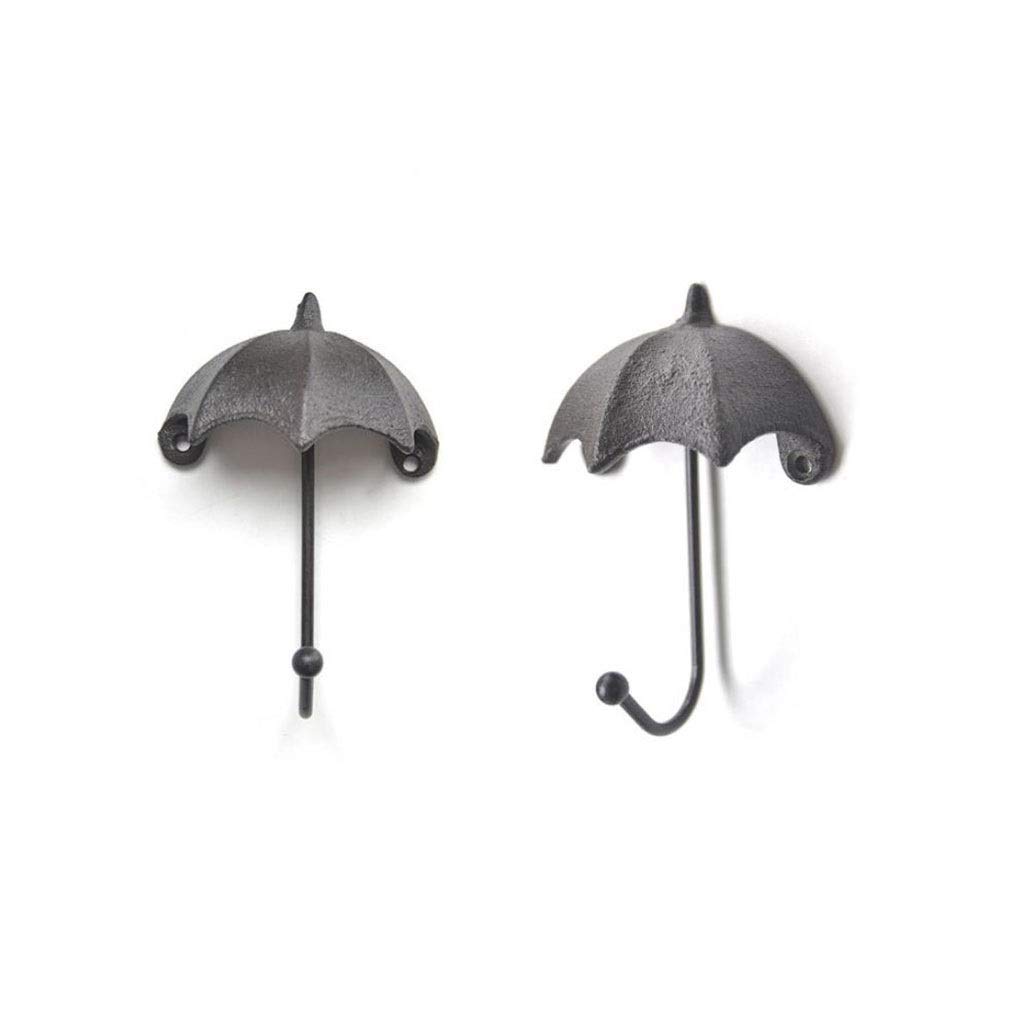 DXTFDHB Cast Iron Key Holder, Vintage Key Hanger for Organized Hanging, Save Time Key Rack Umbrella-shaped (2 Pack