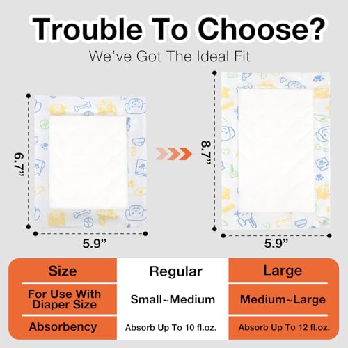Image of Dog Diaper Liners for Male and Female Dogs(160ct), Super Absorbent Disposable Dog Diaper Booster Pads Inserts fit Most Reusable and Washable Pet Belly Band, Wraps