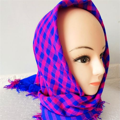 Windproof Hair Scarves Wrap Plaids Pattern Headwraps Exquisite Head Kerchief Head Scarf Head Scarf Photo Props3