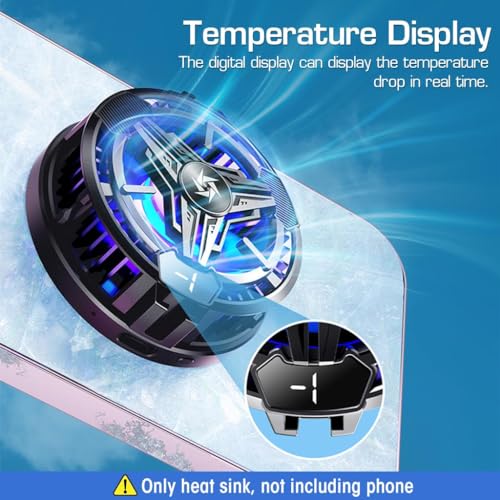 Careflection Phone Cooler Gaming Fan,Phone Cooler For Gaming,Led Gaming Mobile Cooler Fan With Digital Display,Phone Radiator Case For Iphone... - Image 5