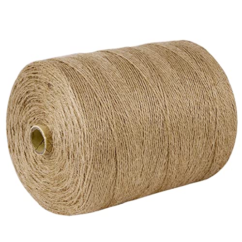 Image of SMART&CASUAL 2mm Natural Jute Twine String Thin for Craft Plant Garden Gift Wrapping Christmas Handmade Art Decoration Packing String Home Art Decoration (Brown) (3600 Ft (1097M))