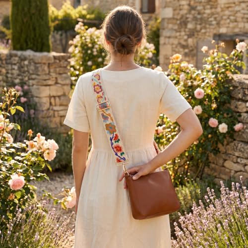 Image of Crochet Flower Purse Strap,Knit Wide Replacement Crossbody for Shoulder Strap Bag Adjustable 2inch Guitar Strap