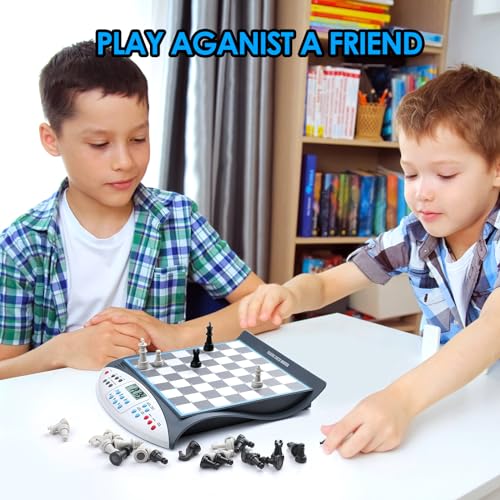 Juego electrónico de ajedrez con tutor de voz y tablero magnético miniatura 5