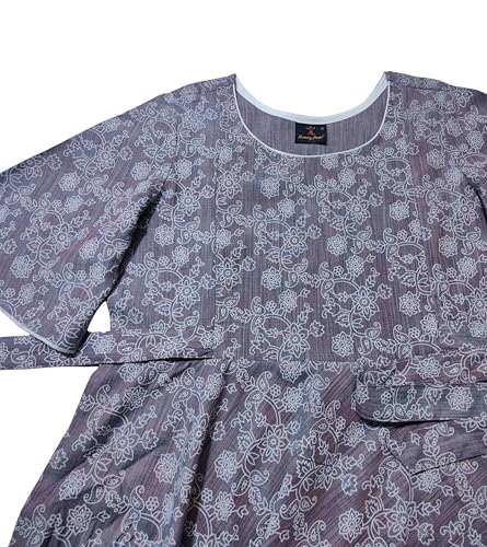 Image of DUMMY SHAPE Feeding Kurtis for Women Cotton Rayon | Printed Pregnancy Flare Kurta with Nursing Zippers to Pre & Post Partum | Maternity Dresses | Gifts for Pregnant Woman