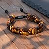 Energy Healing Stone Tiger Eye Bracelet for Men, Natural Mens Bracelet Protection Crystal for Anxiety, HASKARE Healing Crystal Mens Beaded Bracelets Drawstring Unique Jewelry Gift for Men Balance #4