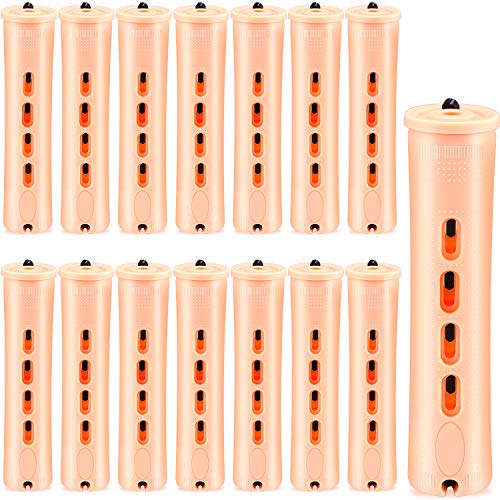 WILLBOND 60 Pcs Perm Rods for Long Hair Plastic Curl Rods Cold Wave Rods Hair Curling Roller for Hair Styling Hairdressing Tools(Light Yellow, 0.78 Inch)