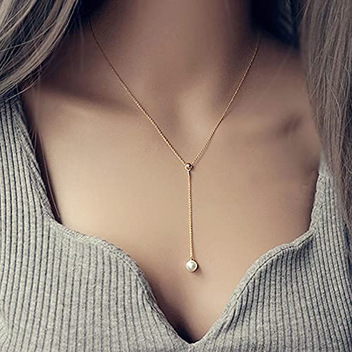 14K Gold Choker Necklace for Women,Elegant Design with Drop Freshwater Cultured Pearl Pendant,Fashion Jewelry, Ideal Gift for Mom, Girlfriend, Wife on Special Occasions3