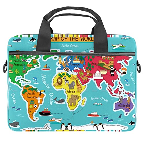 Sac ordinateur portable 13-14 pouces motif carte du monde pour vos voyages