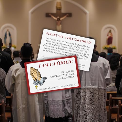 I Am Catholic Call A Priest Plastic Wallet Card | 5pk 14.99 in Case of Emergency Waterproof Durable Sick Medical Bracelet Key Chain4