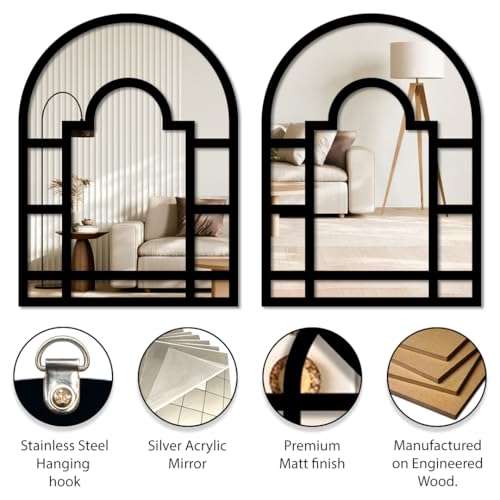 Image of Sehaz Artworks Jharokha Wall Decor Items for Living Room | Home Decoration Items for Living Room | Wall Hanging decoration | Decorative Mirror for Wall Decoration | Wall Decor Items for Bedroom