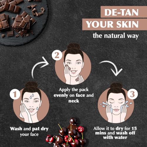 Image of Everyuth Naturals D-Tan Choco Cherry Face Scrub & Face Pack Combo, Deep Cleansing & Tan Removal, Suitable for All Skin Types, 100g Each (Pack of 2)