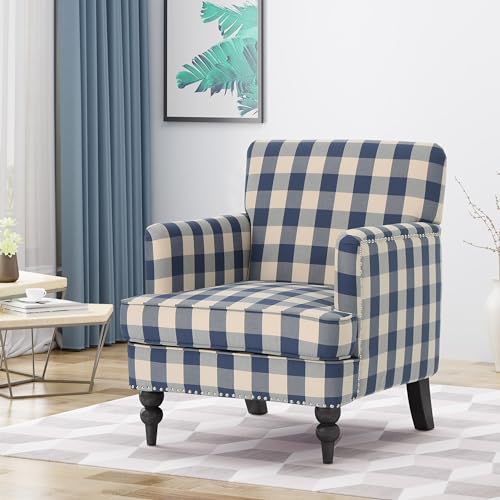 Christopher Knight Home Eve Modern Upholstered Club Chair, Wooden Living
