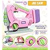 51vkjn05pbl - Kids Power Tool Set with Electric Drill, Chainsaw & Jigsaw - Realistic Pretend Play Construction Kit for Boys & Girls - Pink Toddler Toy Tools - Kids tool set