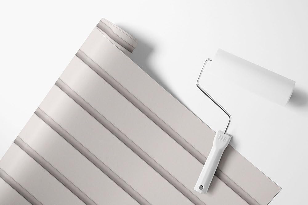 Tapeta samoprzylepna jednolity jasny szary panel ścienny 3D z listewkami